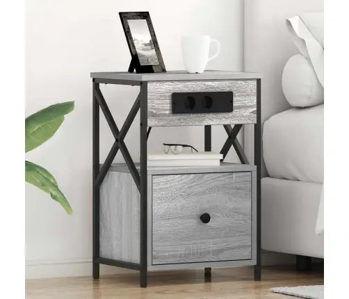 Nakts Skapītis Pelēka Sonomas Ozola 40 X 31 X 60 Cm Vidaxl