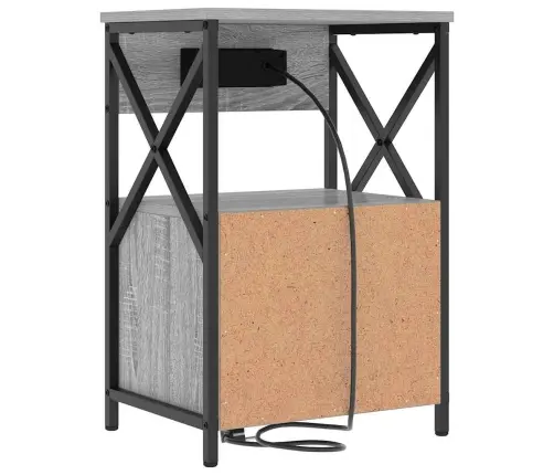 Gultas Skapji 2 Pcs Pelēka Sonomas Ozola 40 X 31 X 60 Cm Vidaxl