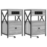 Gultas Skapji 2 Pcs Pelēka Sonomas Ozola 40 X 31 X 60 Cm Vidaxl