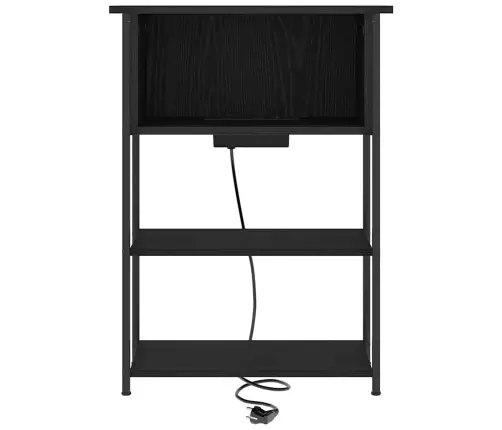 Nakts Skapītis Melns Ozols 55 X 31 X 76 Cm Inženierijas Koks Vidaxl