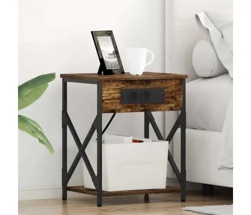 Öölambi Kapp 2 Pcs Suitsetatud Tamm 41 X 31 X 51 Cm Tehispuit