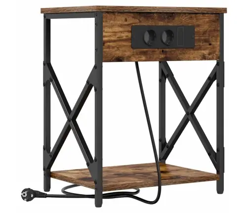 Öölambi Kapp 2 Pcs Suitsetatud Tamm 41 X 31 X 51 Cm Tehispuit