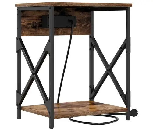 Öölambi Kapp 2 Pcs Suitsetatud Tamm 41 X 31 X 51 Cm Tehispuit