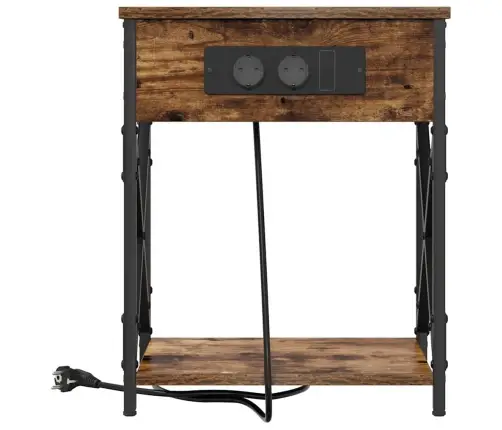 Öölambi Kapp 2 Pcs Suitsetatud Tamm 41 X 31 X 51 Cm Tehispuit