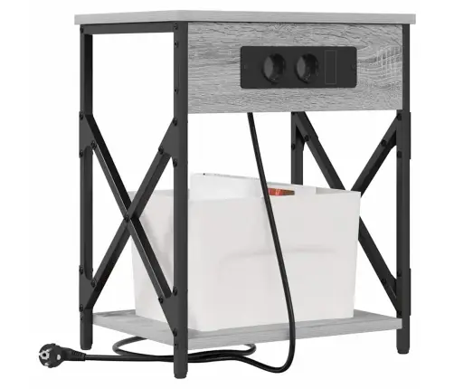 Nakts Skapītis Pelēka Sonomas Ozola 41 X 31 X 51 Cm Vidaxl