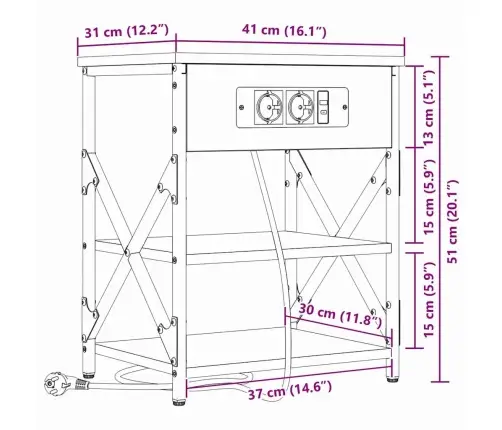 Öölambi Kapp Riiuliga Must Tamm 41 X 31 X 51 Cm Tehispuit