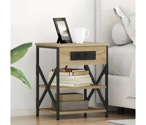 Šalia Lovos Spintelė 2 Pcs Sonoma Ąžuolas 41 X 31 X 51 Cm