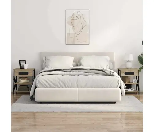 Šalia Lovos Spintelė 2 Pcs Sonoma Ąžuolas 41 X 31 X 51 Cm