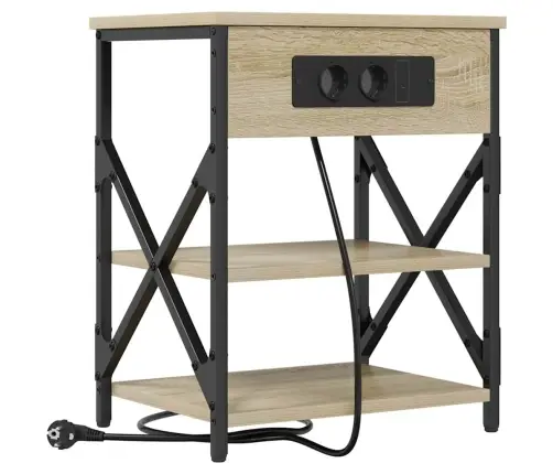 Šalia Lovos Spintelė 2 Pcs Sonoma Ąžuolas 41 X 31 X 51 Cm