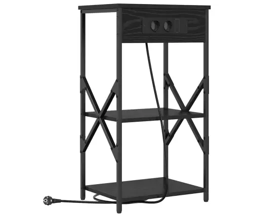 Nakts Skapītis Melns Ozols 41 X 31 X 76 Cm Inženierijas Koks Vidaxl