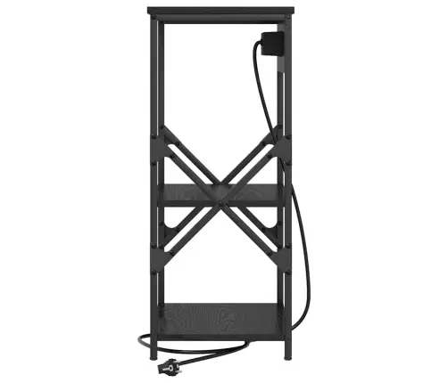 Gultas Skapji Ar Plauktu Ar Uzglabāšanu 2 Pcs Melns Ozols 41 X 31 X 76 Cm Vidaxl