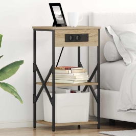 Nakts Skapītis Ar Plauktu 2 Pcs Sonomas Ozola 41 X 31 X 76 Cm Vidaxl