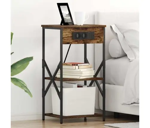 Öölambi Kapp 2 Pcs Suitsetatud Tamm 41 X 31 X 76 Cm Tehispuit