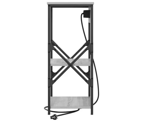 Šalia Lovos Spintelė 2 Pcs Pilka Sonoma Ąžuolo 41 X 31 X 76 Cm