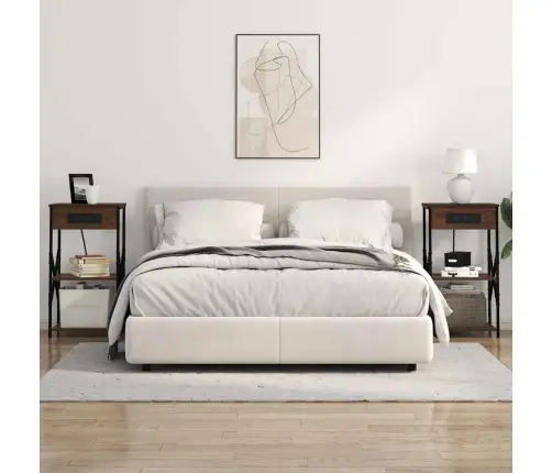 Nakts Skapītis Brūna Ozolkoka 41 X 31 X 76 Cm Inženierijas Koks Vidaxl