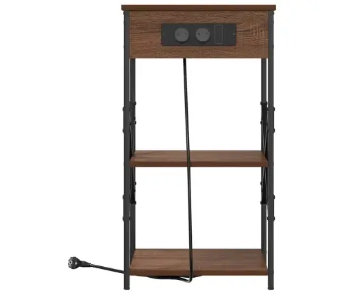 Nakts Skapītis Brūna Ozolkoka 41 X 31 X 76 Cm Inženierijas Koks Vidaxl