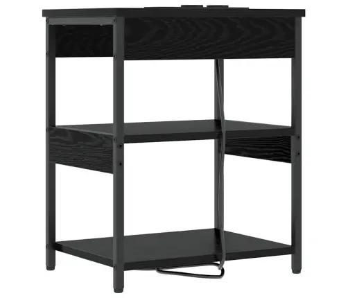 Gultas Skapji 2 Pcs Melns Ozols 41 X 31 X 51 Cm Vidaxl