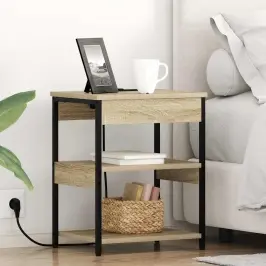 Nakts Skapītis 2 Pcs Sonomas Ozola Inženierijas Koks Vidaxl
