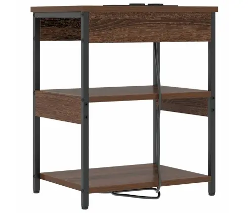 Nakts Skapītis Brūna Ozolkoka 41 X 31 X 51 Cm Inženierijas Koks Vidaxl