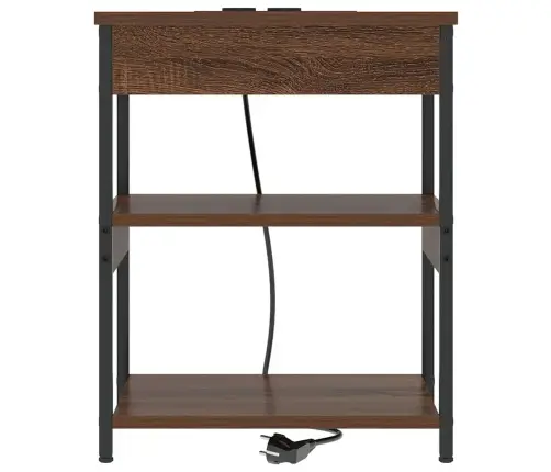 Nakts Skapītis Brūna Ozolkoka 41 X 31 X 51 Cm Inženierijas Koks Vidaxl