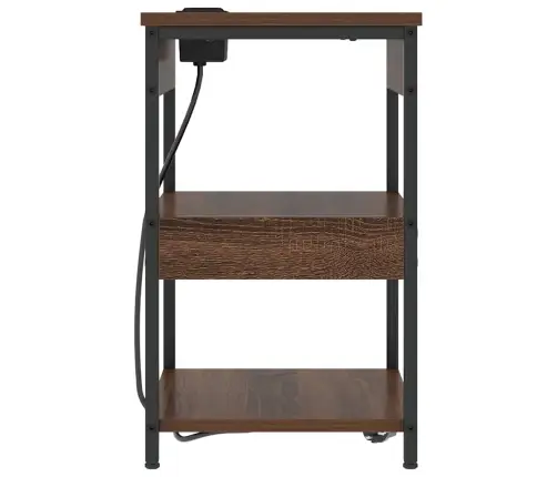 Nakts Skapītis Brūna Ozolkoka 41 X 31 X 51 Cm Inženierijas Koks Vidaxl