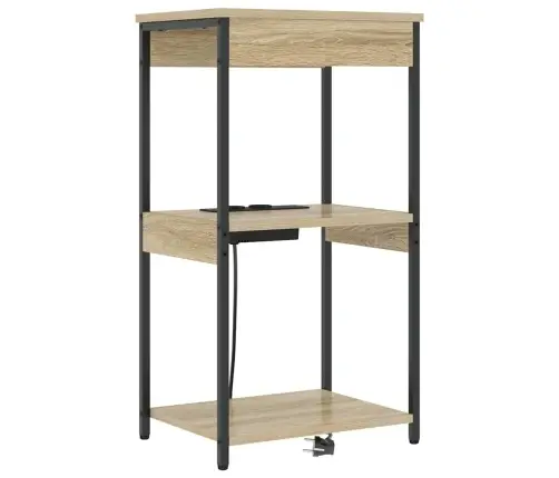 Nakts Skapis Ar Uzlādes Staciju Sonomas Ozola Inženierijas Koks Vidaxl