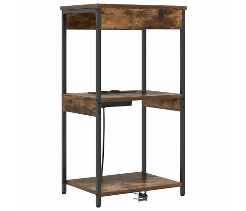 Nakts Skapis Ar Uzlādes Staciju Ar Plauktu Dūmakaina Ozolkoka Vidaxl