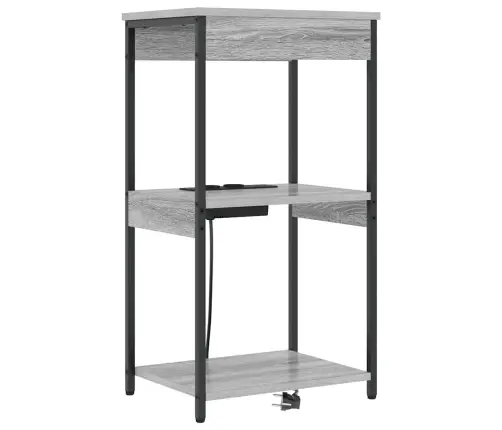 Nakts Skapis Ar Uzlādes Staciju Ar Plauktu Pelēka Sonomas Ozola Vidaxl