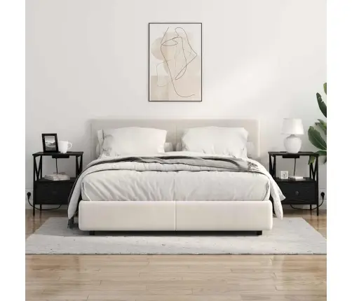 Nakts Skapītis 2 Pcs Melns Ozols 41.5 X 40.5 X 55 Cm Vidaxl