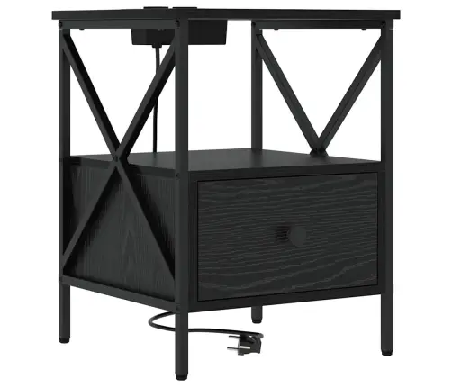 Nakts Skapītis 2 Pcs Melns Ozols 41.5 X 40.5 X 55 Cm Vidaxl