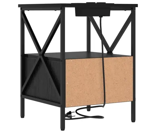 Nakts Skapītis 2 Pcs Melns Ozols 41.5 X 40.5 X 55 Cm Vidaxl