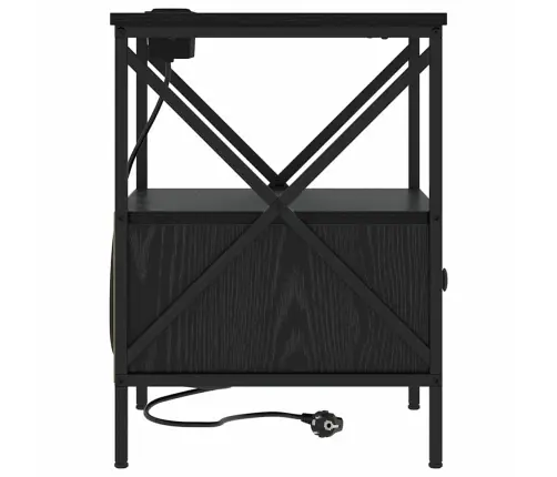 Nakts Skapītis 2 Pcs Melns Ozols 41.5 X 40.5 X 55 Cm Vidaxl