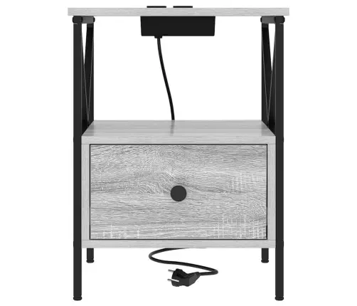 Nakts Skapītis Pelēka Sonomas Ozola 41.5 X 40.5 X 55 Cm Vidaxl