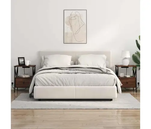 Nakts Skapītis 2 Pcs Brūna Ozolkoka 41.5 X 40.5 X 55 Cm Vidaxl