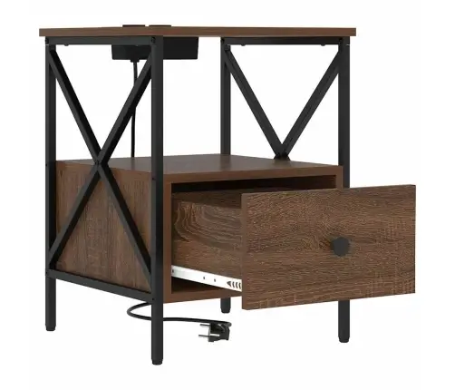 Nakts Skapītis 2 Pcs Brūna Ozolkoka 41.5 X 40.5 X 55 Cm Vidaxl