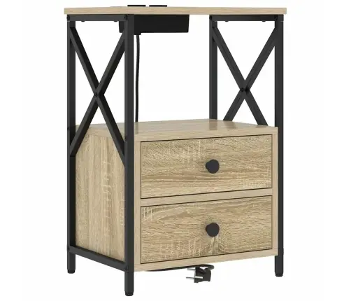 Öölambi Kapp 2 Pcs Sonoma Tamm 40 X 31 X 60 Cm Tehispuit