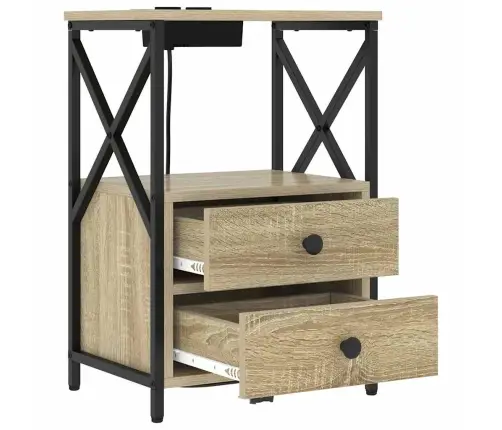 Öölambi Kapp 2 Pcs Sonoma Tamm 40 X 31 X 60 Cm Tehispuit