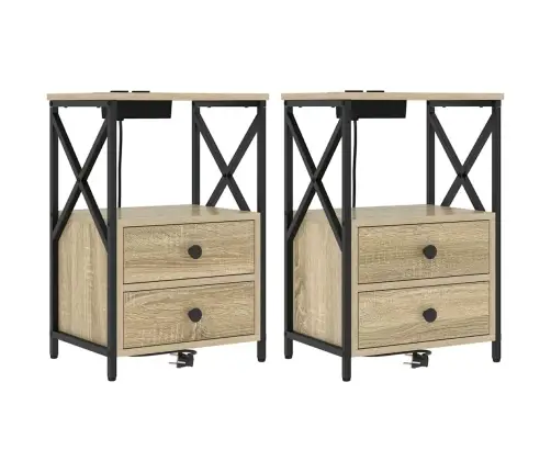 Öölambi Kapp 2 Pcs Sonoma Tamm 40 X 31 X 60 Cm Tehispuit