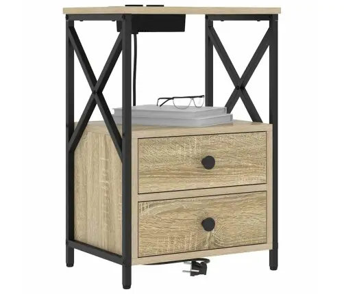 Öölambi Kapp 2 Pcs Sonoma Tamm 40 X 31 X 60 Cm Tehispuit