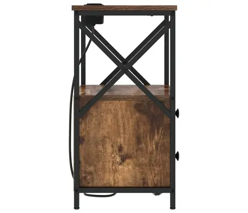 Nakts Skapis Ar Uzlādes Staciju 2 Pcs Dūmakaina Ozolkoka Vidaxl