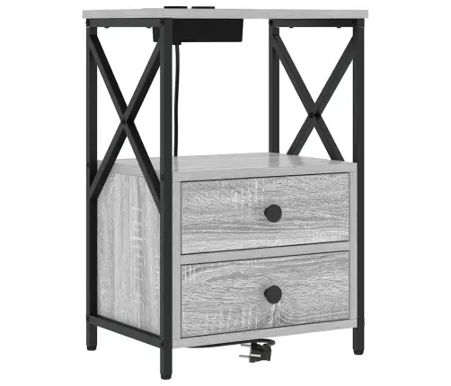 Šalia Lovos Spintelė Su Stalčių Pilkas Sonoma 40 X 31 X 60 Cm