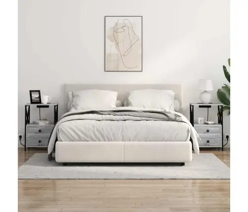 Šalia Lovos Spintelė 2 Pcs Pilkas Sonoma 40 X 31 X 60 Cm