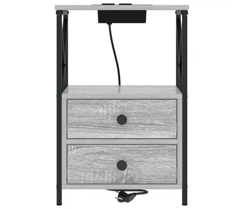 Šalia Lovos Spintelė 2 Pcs Pilkas Sonoma 40 X 31 X 60 Cm