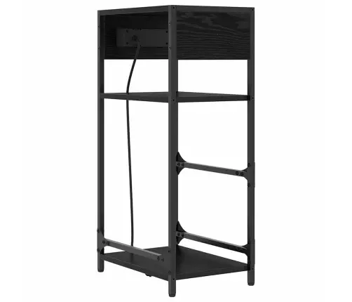 Šalia Lovos Spintelė Su Stalčių Juoda Ąžuolo 40 X 27 X 76 Cm