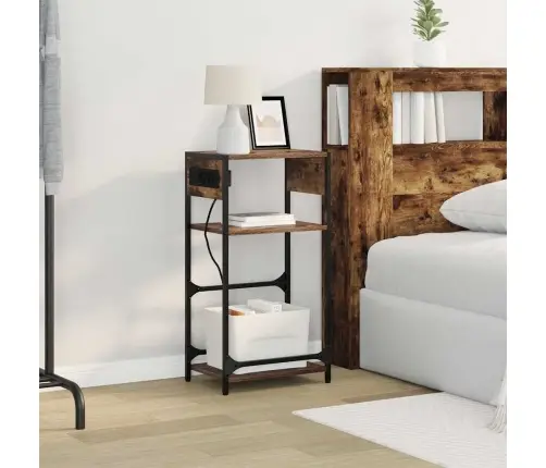 Nakts Skapītis Ar Atvilktni Dūmakaina Ozolkoka 40 X 27 X 76 Cm Vidaxl