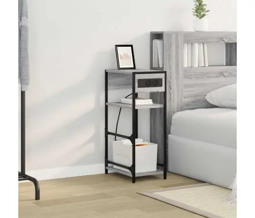 Nakts Skapītis Pelēka Sonomas Ozola 40 X 27 X 76 Cm Vidaxl