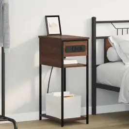 Nakts Skapītis Brūns Ozols 41 X 28 X 76 Cm Inženierijas Koks Vidaxl