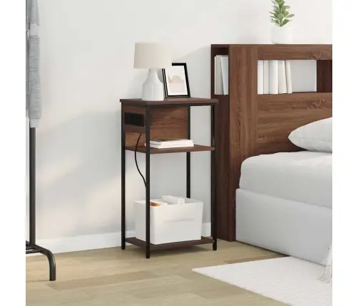 Nakts Skapītis Brūna Ozolkoka 41 X 28 X 76 Cm Inženierijas Koks Vidaxl