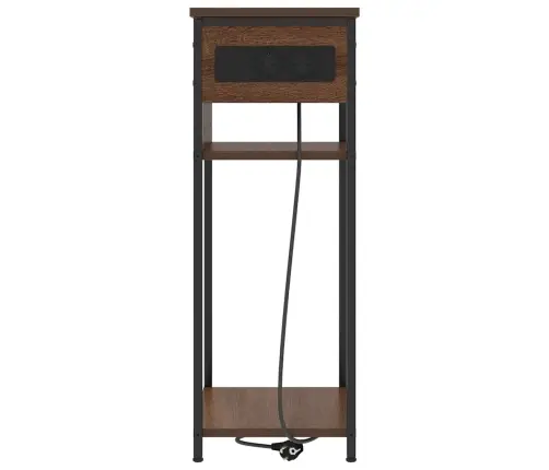 Nakts Skapītis Brūna Ozolkoka 41 X 28 X 76 Cm Inženierijas Koks Vidaxl