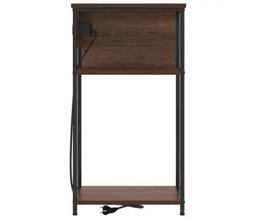 Nakts Skapītis Brūna Ozolkoka 41 X 28 X 76 Cm Inženierijas Koks Vidaxl